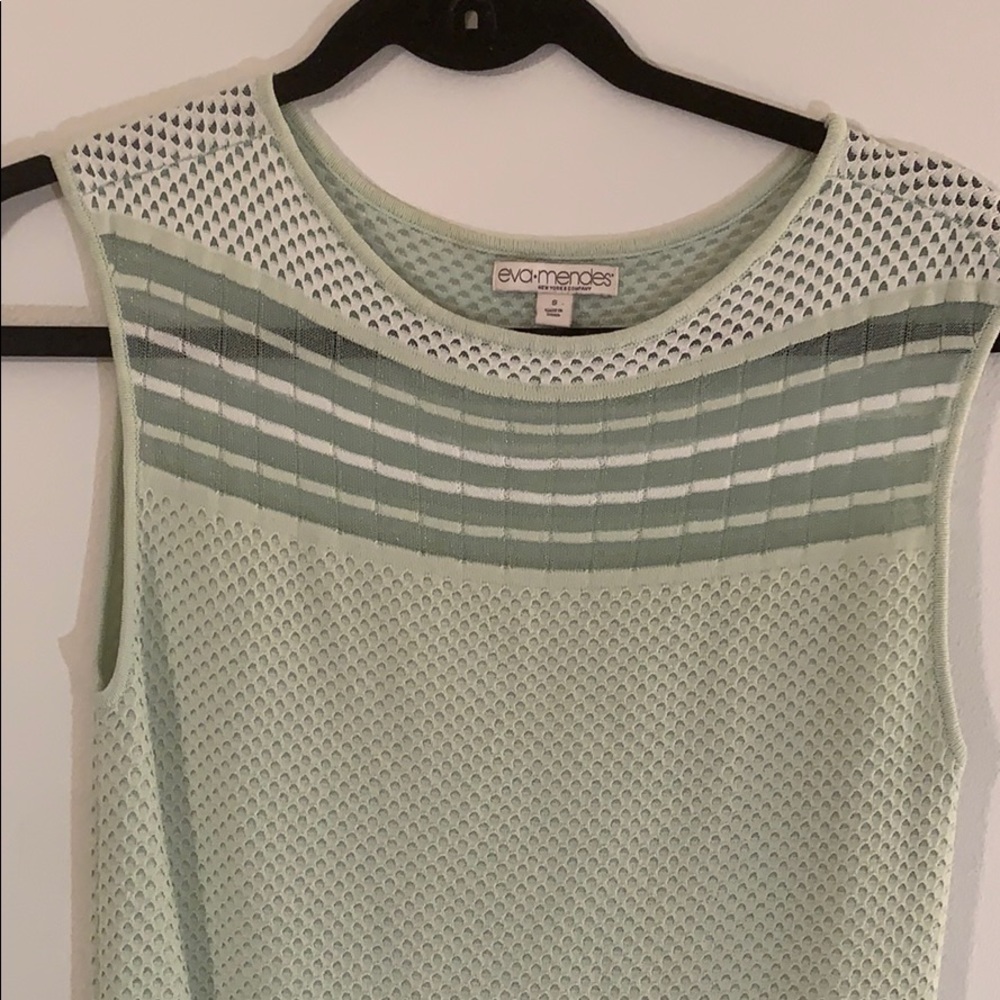 Eva Mendes Mint Green Sheer Midi